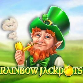 Rainbow Jackpots slot logo by Red Tiger Gaming at Librabet Casino